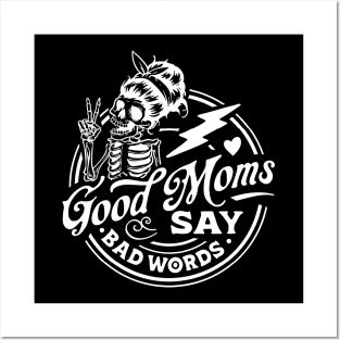 Women Good Moms Say So Bad Words Retro Good Moms Mothers Day Posters and Art